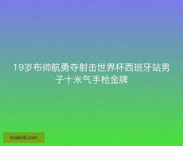 19岁布帅航勇夺射击世界杯西班牙站男子十米气手枪金牌