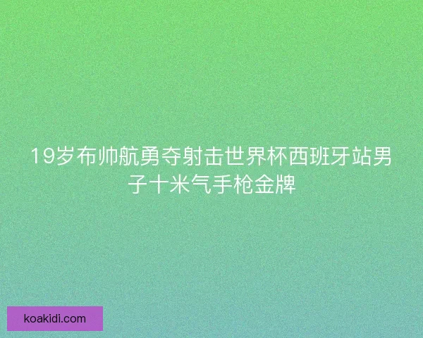 19岁布帅航勇夺射击世界杯西班牙站男子十米气手枪金牌